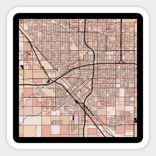Fresno Map Pattern in Soft Pink Pastels Sticker